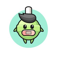 Obraz premium Cartoon Illustration of lollipop with tape on mouth