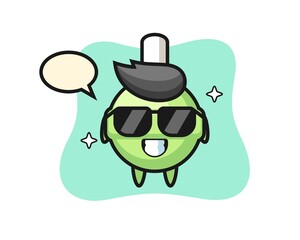 Cartoon mascot of lollipop with cool gesture