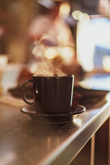 cup of coffee on a table