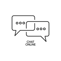 Fototapeta premium Simple thin line online chat bubble image