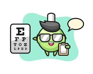 Illustration of lollipop mascot as a ophthalmology