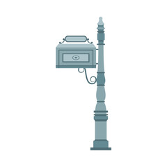 Post box, traditional mail for send and receive letters a vector illustration.