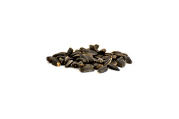 Sunflower seeds isolated on white background,food photo