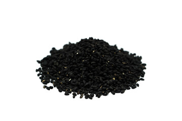 Real black cumin isolated on white background