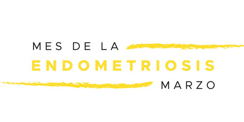 Endometriosis Awareness Month. March. Yellow color. Spanish: Mes de la Endometriosis. Marzo. Vector illustration, flat design