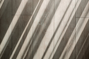 Organic drop diagonal shadow on a grey floor. White and Black for overlaying a photo, mock up, posters, stationary, wall art, design presentation. Blinds shade on a laminate