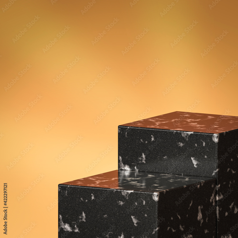 Aufkleber elegant marble showcase product background stand or podium pedestal on golden display with luxury ba