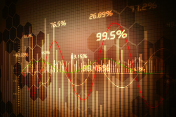 2d rendering Stock market online business concept. business Graph 
