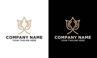 lotus leaf vector concept design logo template