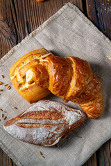 Fresh rolls in a cornucopia