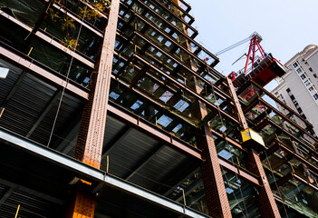 Steel structure silhouette background for building construction.