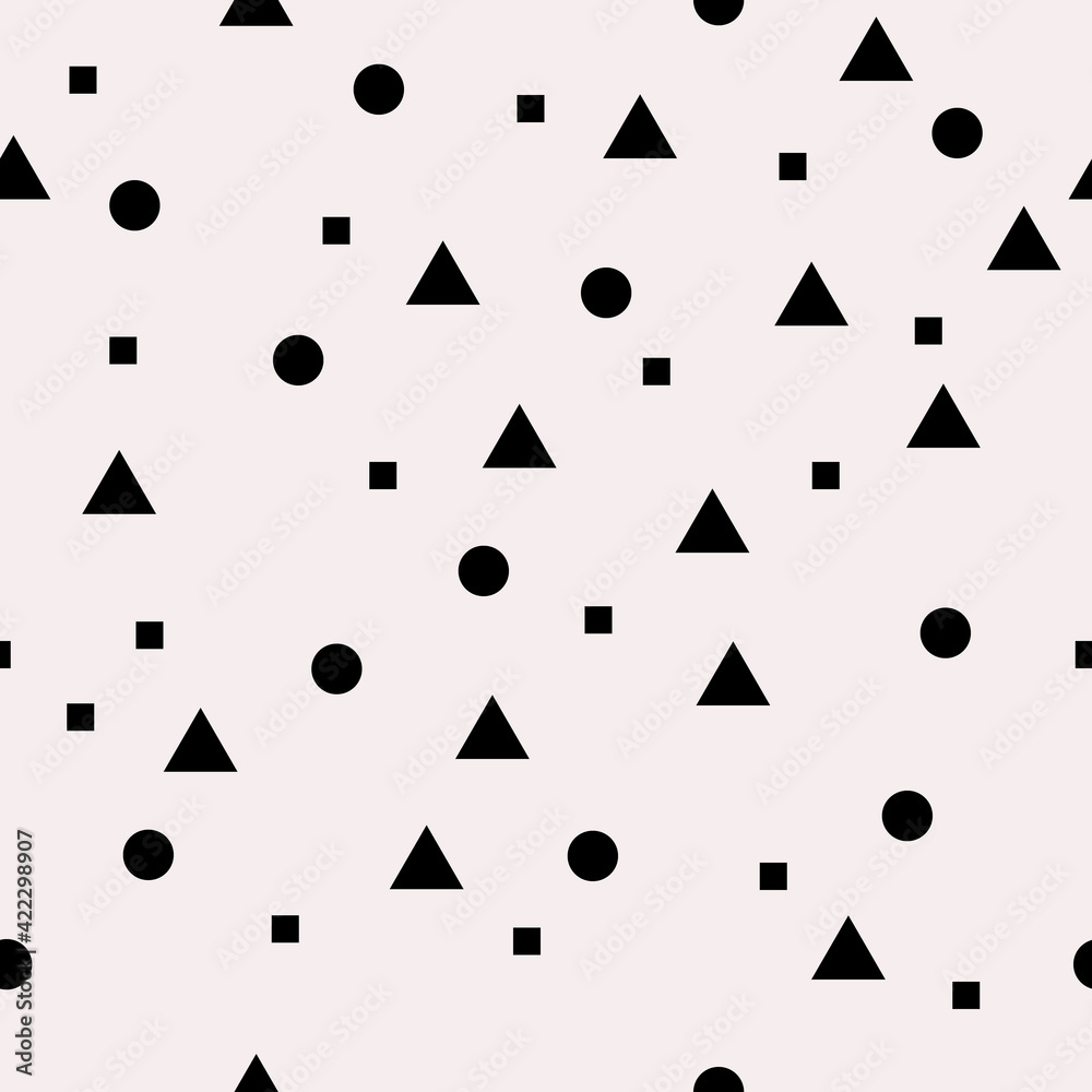 Poster Abstract Shapes Pattern. Vector Black Shapes Pattern.