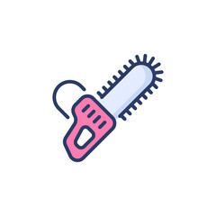 Chainsaw icon in vector. Logotype