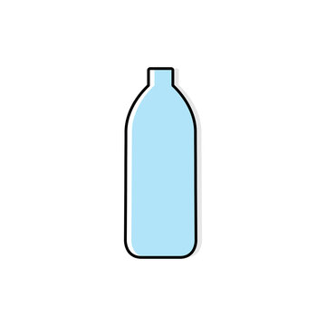 Water bottle icon. Blue plastic bottle of water in flat style. Vector illustration isolated on white background.