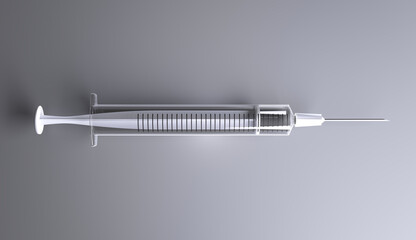 Medical syringe. 3d rendered illustration.