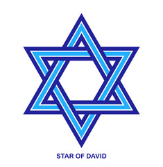 Star of David ancient Jewish symbol made in modern linear style vector icon isolated on white, hexagonal star logo or emblem.
