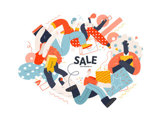 Discounts, sale, promotion. Flat vector modern illustartion