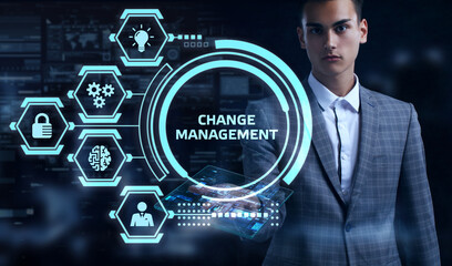 CHANGE MANAGEMENT, business concept. Business, Technology, Internet and network concept.