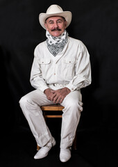  The cowboy with mustache in a white hat