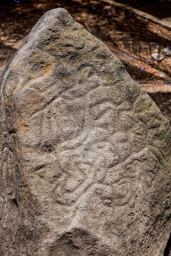anciant stone carved rocks on the street in Nicaragua