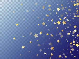 Star shining gold gradient sparkles on transparent background.
