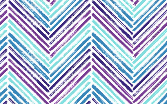 Brush Stroke Chevron Zig Zag Seamless Pattern.