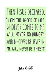 Then Jesus declared, “I am the bread of life. Bible verse quote
