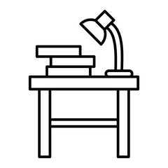 Vector Table Outline Icon Design