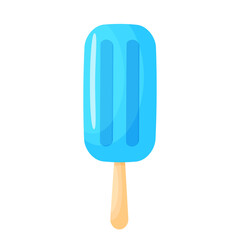 Ice cream on a stick vector illustration. Blue popsicles in cartoon style. Isolated on white background
