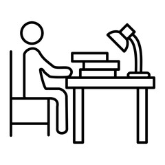 Vector Reading Outline Icon Design