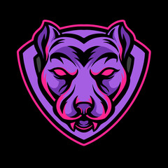 dog mascot esports logo ilustration