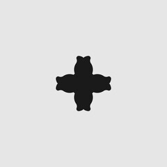 Cross flat icon. Simple style christian religion. Logo design element. T-shirt printing. eps10. Vector for sticker.