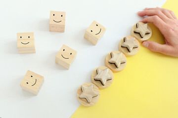 concept image of setting a five star goal. increase rating or ranking, evaluation and classification idea