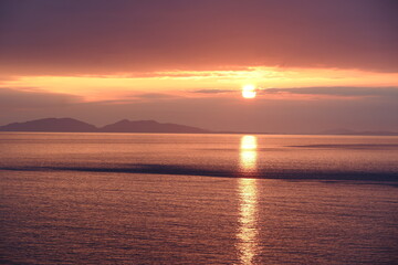 Sunset near Neist Point Lighthouse on Isle of Skye