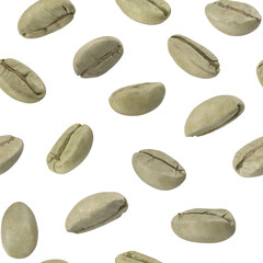 Fototapeta na wymiar seamless pattern with green coffee beans