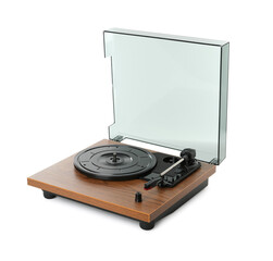 Obraz premium Modern vinyl record turntable isolated on white