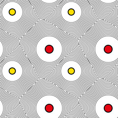Abstract vector seamless op art pattern. Op art, graphic ornament. Optical illusion