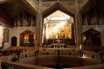 Fototapeta premium Altar of the Basilica of the Annunciation in Nazareth, Israel
