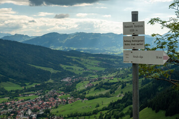 Trail signs above Bad Hindelang