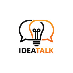 Bulb idea talk logo template design