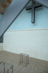 Empty funeral hall in Mallorca. 