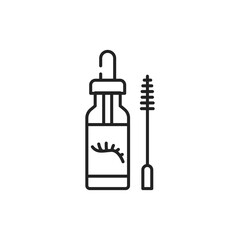 Eyelash oil color line icon. Pictogram for web page, mobile app, promo.
