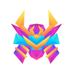 Creative colorful gradient samurai vector logo concept design template