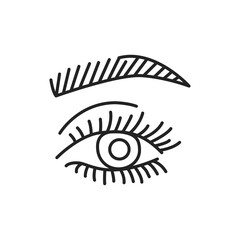 Eyelash and eyebrow lamination color line icon. Pictogram for web page, mobile app, promo.