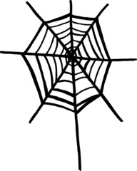 spider web on a white background. Doodles