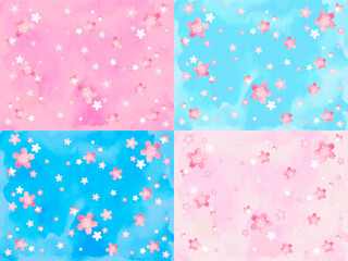 桜の花の背景テクスチャ4分割2