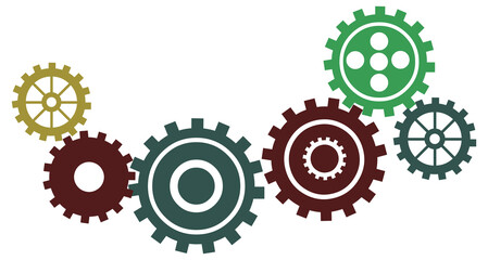 Industrial cogs gears illustration