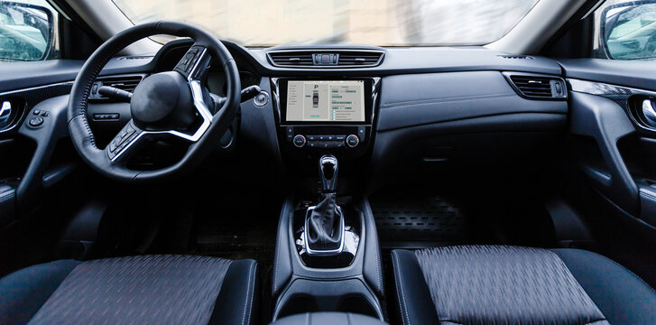 Close up navigation screen in the car