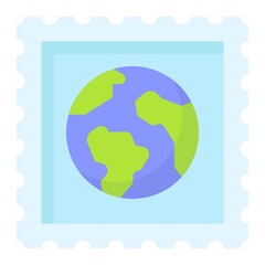 Earth Postage stamp icon, Earth Day related vector