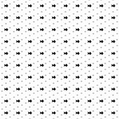 Square seamless background pattern from geometric shapes are different sizes and opacity. The pattern is evenly filled with black gold fish symbols. Vector illustration on white background